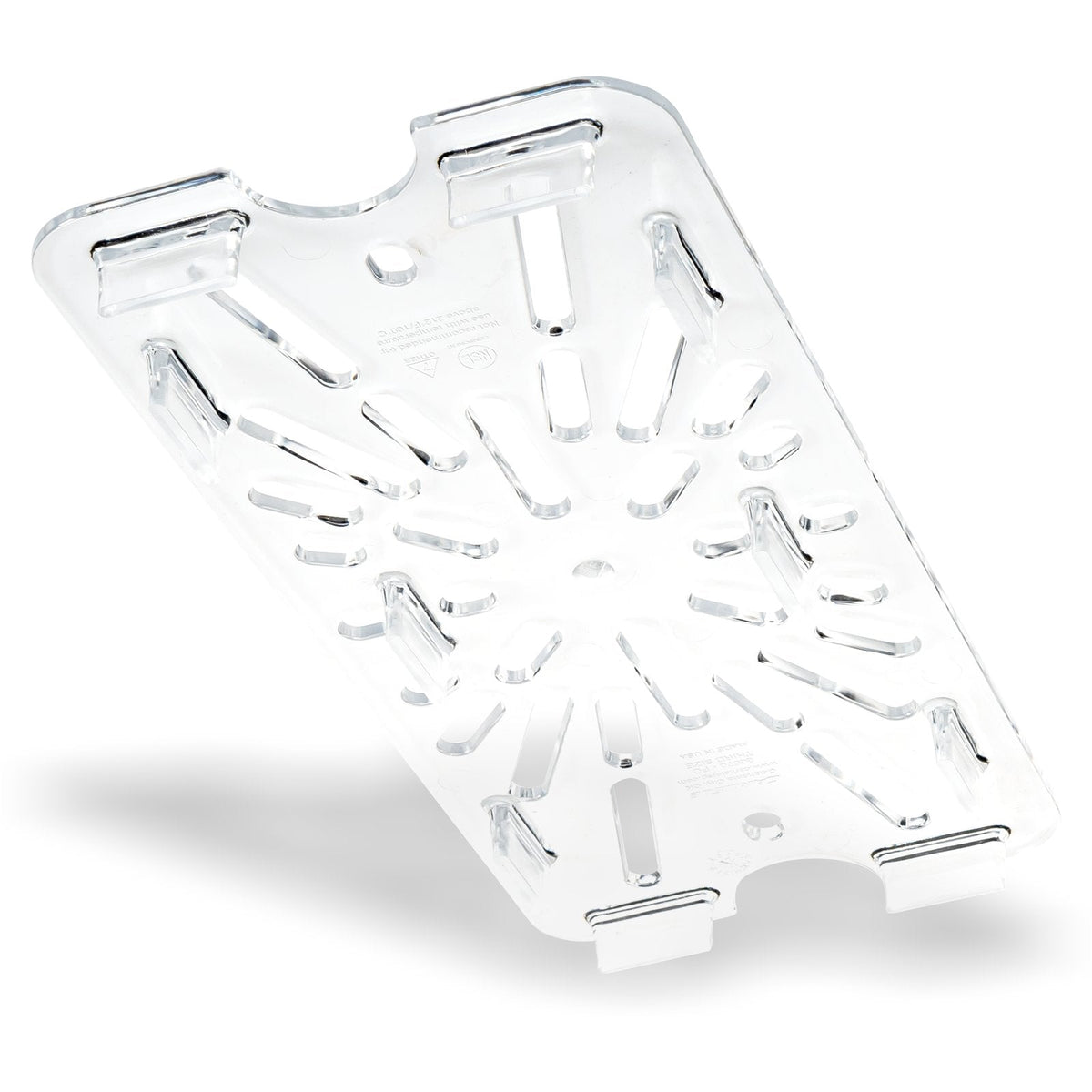 3067007 Carlisle StorPlus Clear Polycarbonate 1/3 Drain Shelf 121mm x 264mm x 15mm - Whisk Hospitality - 3067007