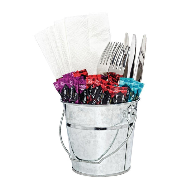 Olympia Round Galvanised Bucket - 130(H)x130(W)mm GF247 - Whisk Hospitality - GF247
