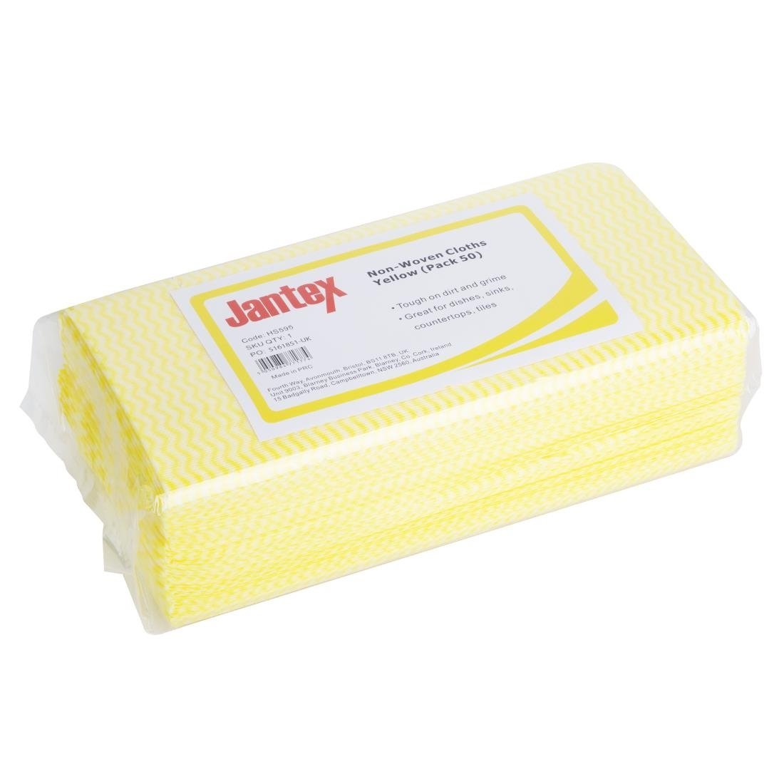 Jantex Non - Woven Cloths Yellow (Pack 50) HS595 - Whisk Hospitality - HS595