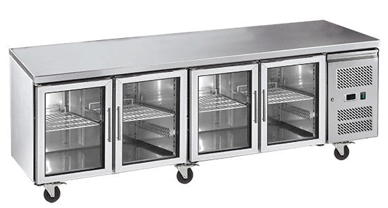 Exquisite Four Glass Door Underbench Fridge - USC550G - Whisk Hospitality - USC550G