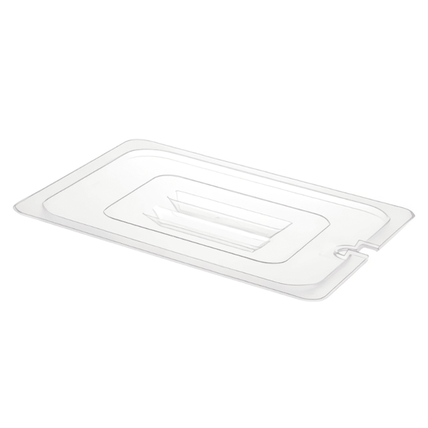 Gastronorme Pan Lid - PolyCarbonate - Notched - 1/2 - Clear - Whisk Hospitality - 398759