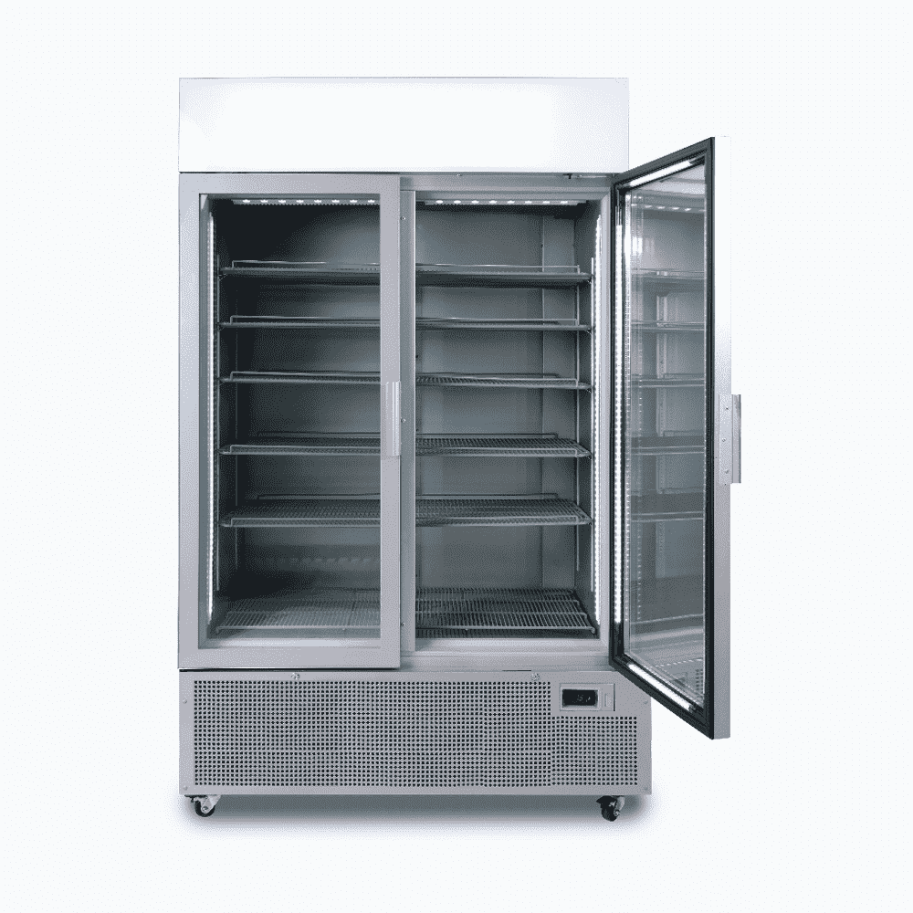 Bromic Upright Display Fridge - 1082L - 2 Door - Flat Glass - Lightbox - Silver - Whisk Hospitality - GM1100LS-NR