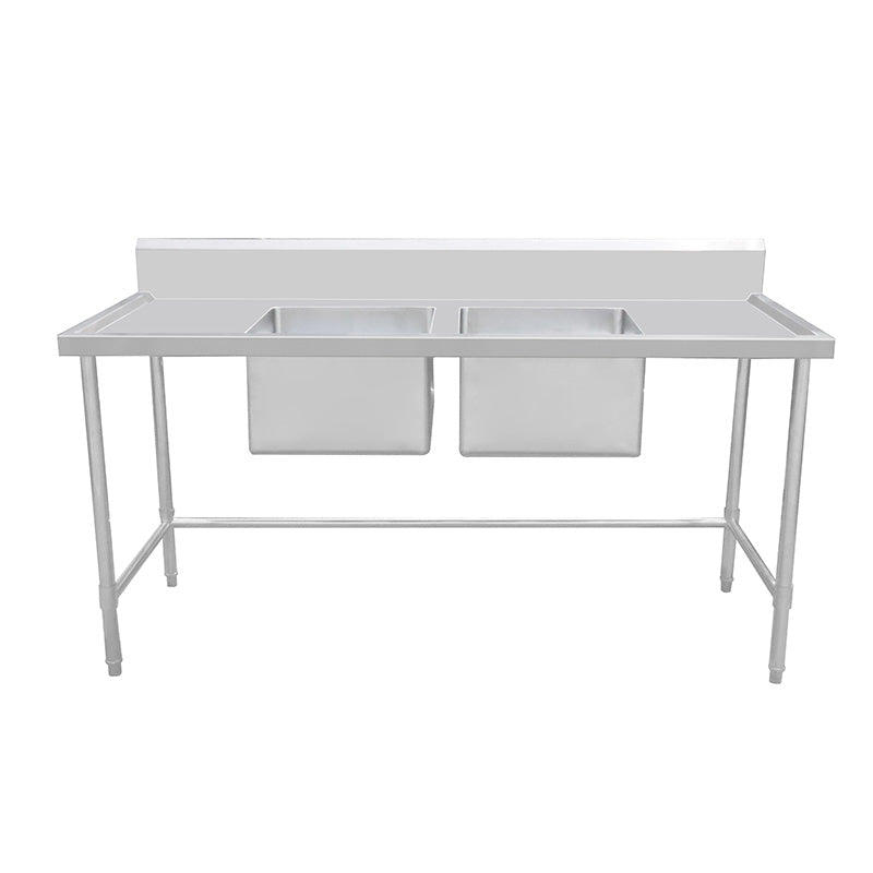 Work Bench - Double Sink with Leg Brace - Center Sink / 700 / ASD-1270C - Whisk Hospitality - 620339