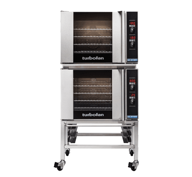 Turbofan E31D42C Full Size Tray Digital Electric Convection Ovens Double Stacked Castor - Whisk Hospitality - E31D4/2C