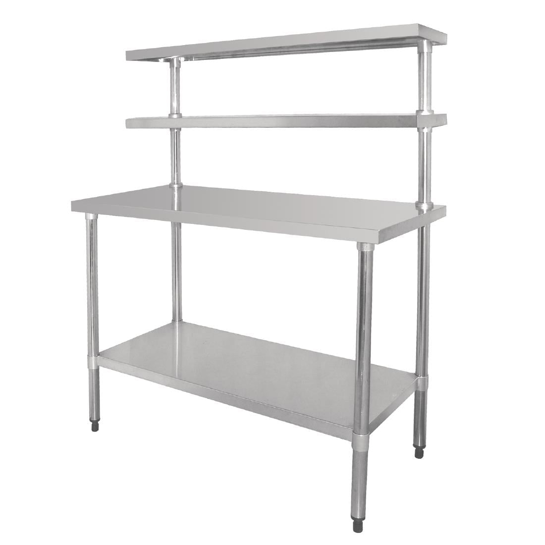 Vogue Table with Gantry Shelf St/St - 1500x1800x600mm CC360 - Whisk Hospitality - CC360