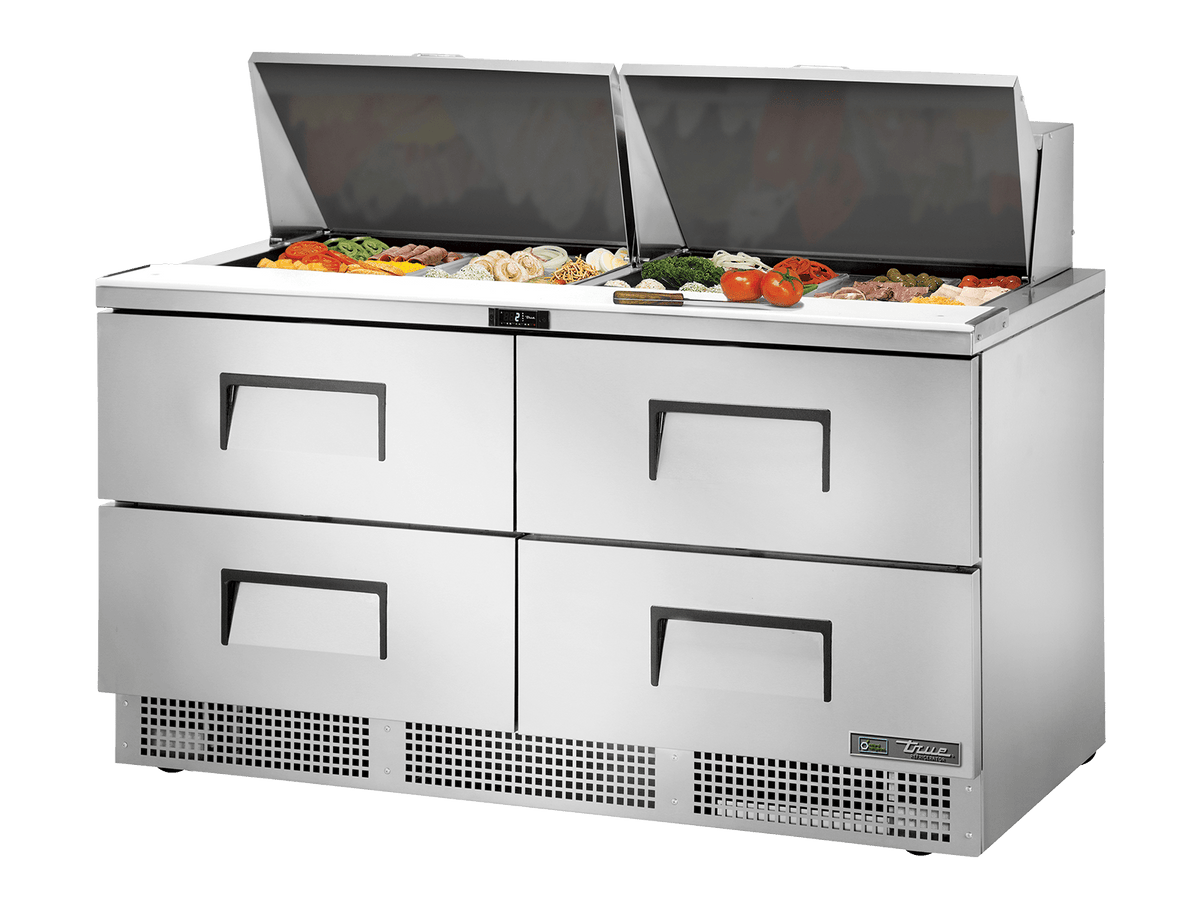 True Refrigeration Prep Table 24x 1/6 Top Pans 4 Drawers - TFP - 64 - 24M - D - 4 - HC - Whisk Hospitality - TFP-64-24M-D-4-HC