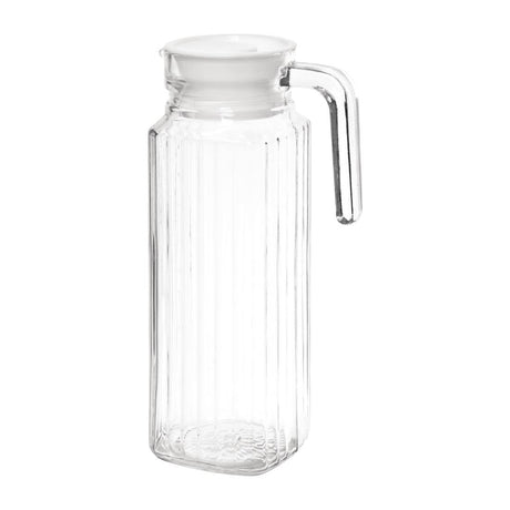 Olympia Ribbed Glass Jug with lid - 1Ltr (Box 6) GF922 - Whisk Hospitality - GF922