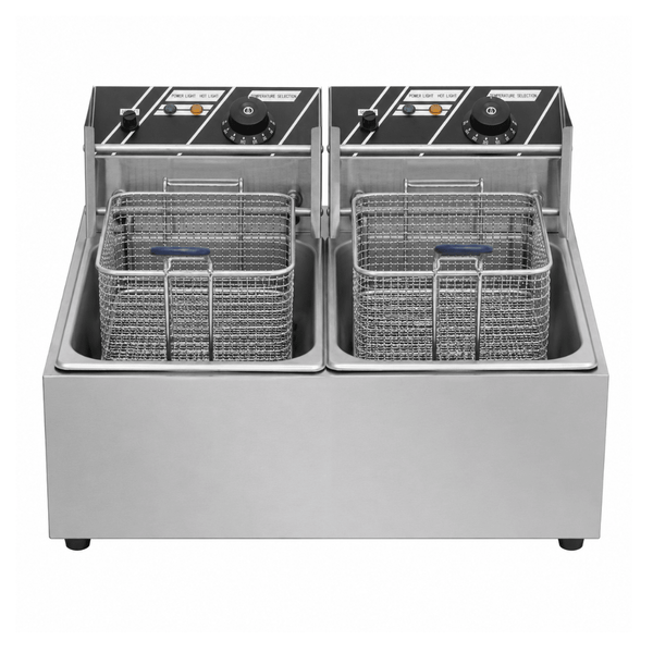 Benchstar 2 x 5.5L Double Tank Countertop Electric Fryer EF-82E - Whisk Hospitality - EF-82E