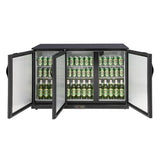 Polar G - Series Back Bar Cooler with Triple Solid Hinged Doors Black - 850mm GE999 - A - Whisk Hospitality - GE999-A
