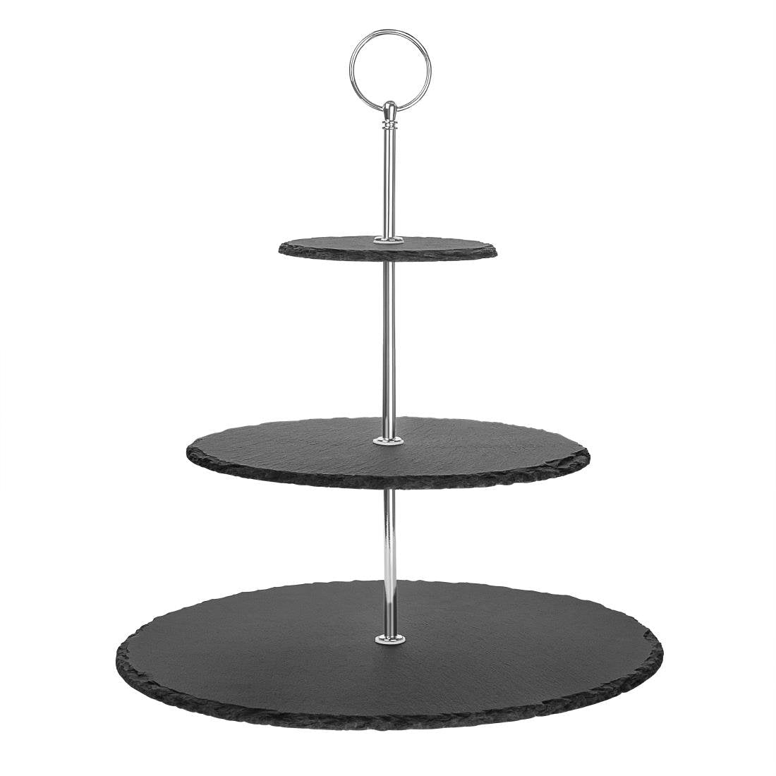Olympia Slate Etagere - 3 Tier 300mm dia GF991 - Whisk Hospitality - GF991