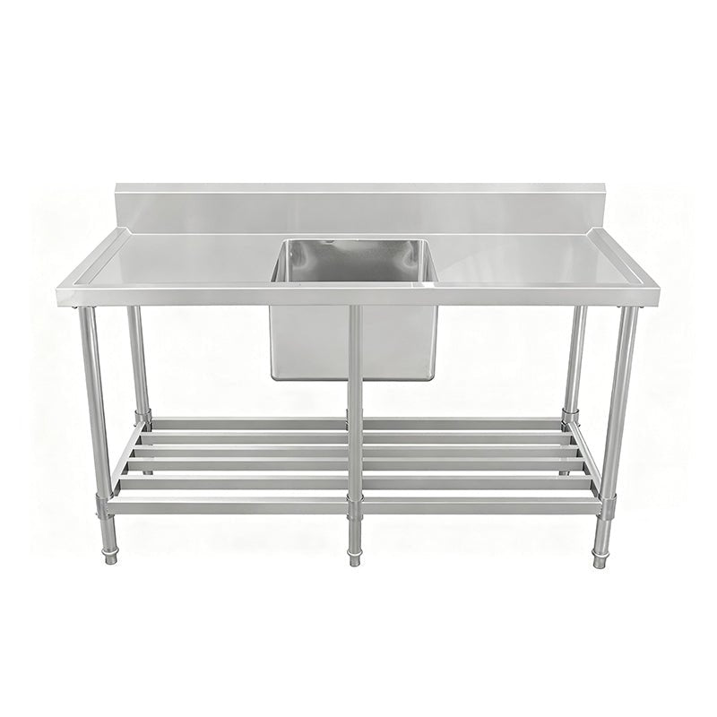 Work Bench - Single Sink with Pipe Undershelf - Center Sink / 600 / ASS-2160C - Whisk Hospitality - 622280
