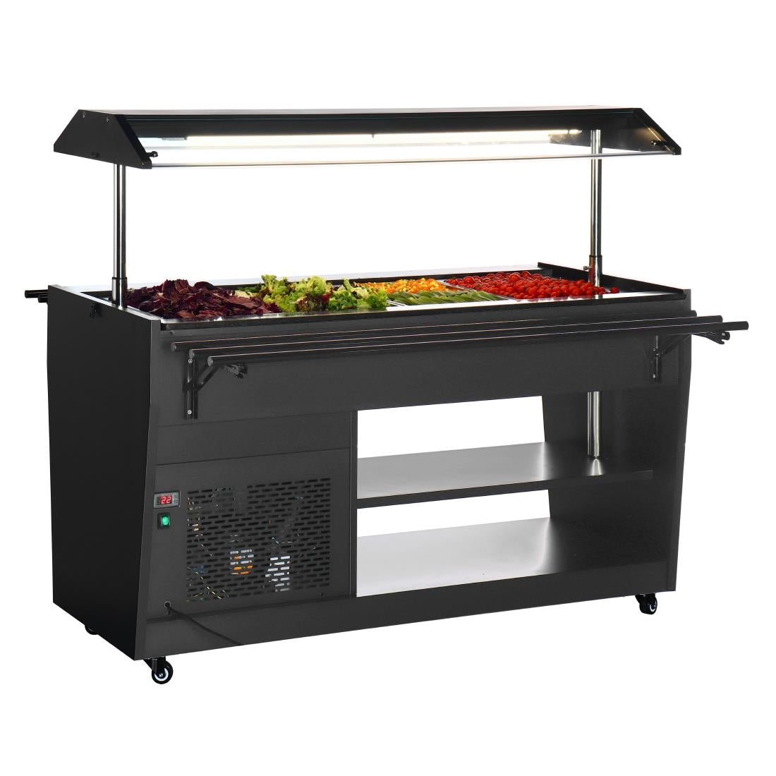 Polar G - Series Refrigerated Buffet Bar in Black PG007 - A - Whisk Hospitality - PG007-A