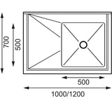 Vogue Single Bowl Sink L/H Drainer - 1200mm x700mm (90mm Drain) HC914 - Whisk Hospitality - HC914