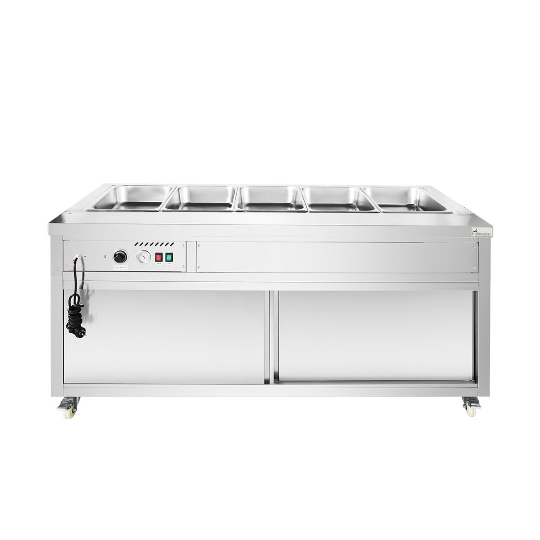 Thermaster Premium Wet and Dry Bain Marie Food Display 5x1/1 GN Pans - PG180FE-XB - Whisk Hospitality - PG180FE-XB