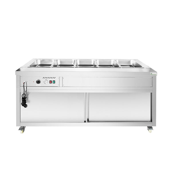 Thermaster Premium Wet and Dry Bain Marie Food Display 5x1/1 GN Pans - PG180FE-XB - Whisk Hospitality - PG180FE-XB