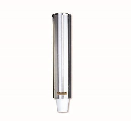 San Jamar Wall Mount Pull Type Foam Cup Dispensers – Stainless Steel – 950-1360ml (Rim Dia. 98-123mm) - Whisk Hospitality - C4500PF-1-950-1360ML-98-123MM