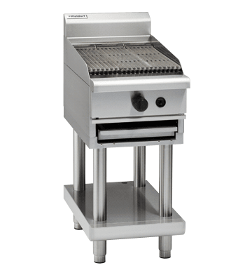 Waldorf 800 Series Chl8450G Ls 450Mm Gas Chargrill Low Back Version Leg Stand - Whisk Hospitality - CHL8450G-LS