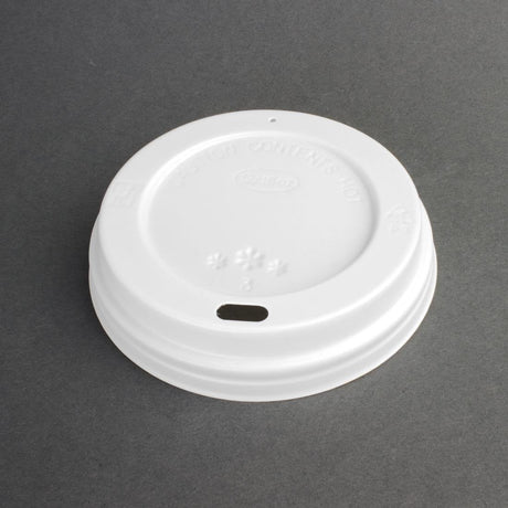 Fiesta Recyclable Lid for Hot Cups - White 340/455ml (Sleeve 50) CE264 - Whisk Hospitality - CE264