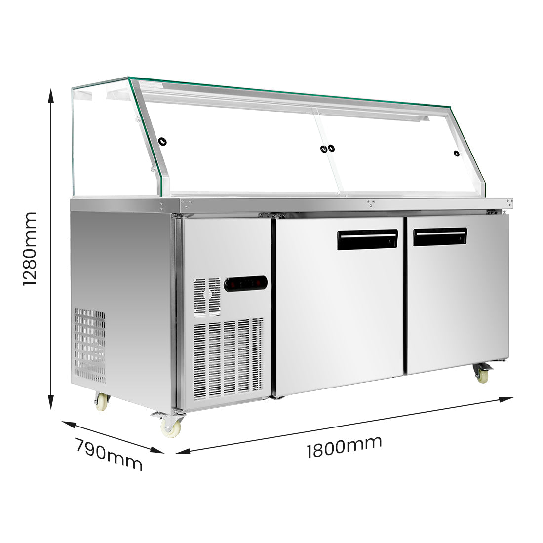 Thermaster Cold Salad & Noodle Bar 5x1/1 GN Pans - PG180FA-XG - Whisk Hospitality - PG180FA-XG