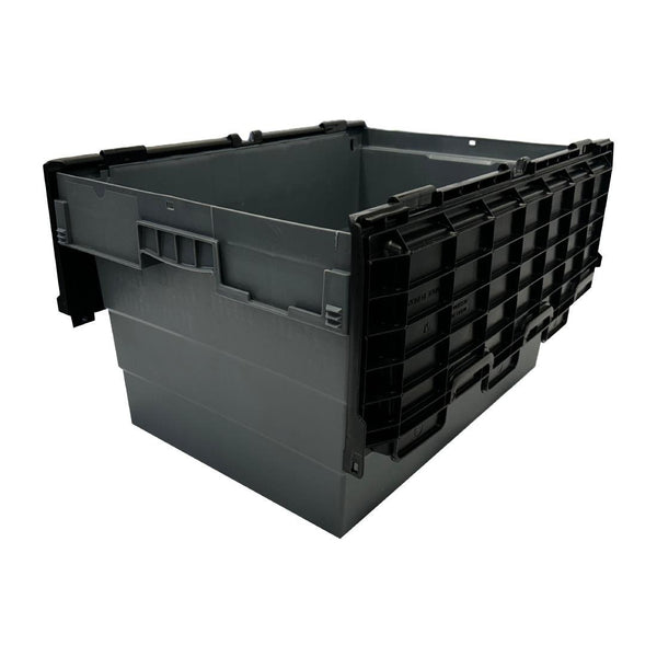 Vogue Plastic Transport/Storage Crate with attached Lid - 600x400x320mm DX995 - Whisk Hospitality - DX995