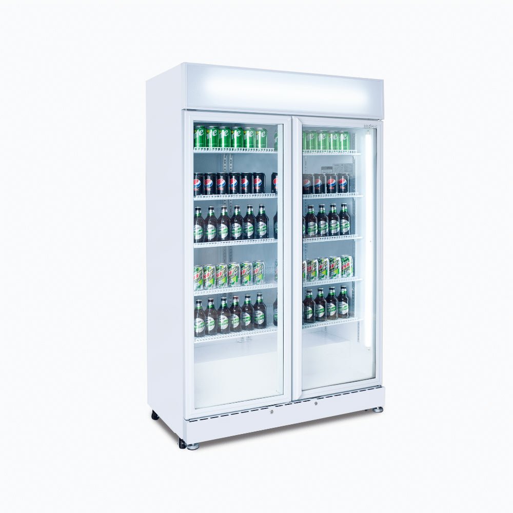 Bromic Upright Display Fridge - 885L - 2 Doors - Flat Glass - White GM0900LWECO - NR - Whisk Hospitality - GM0900LWECO-NR