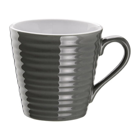Olympia Cafe Mug Charcoal Ripple - 340ml (Box 6) DH634 - Whisk Hospitality - DH634