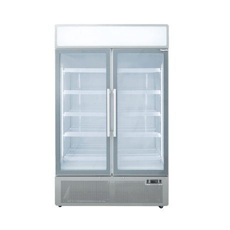 Exquisite Two Glass Door Upright Display Fridge 850L – White - DC880P - Whisk Hospitality - 