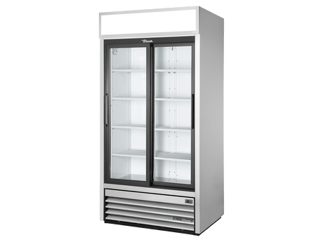 True Refrigeration Upright Retail Merchandiser Refrigerator 2 Full Glass Slide Doors - GDM - 33 - HC - LD - Whisk Hospitality - GDM-33-HC-LD