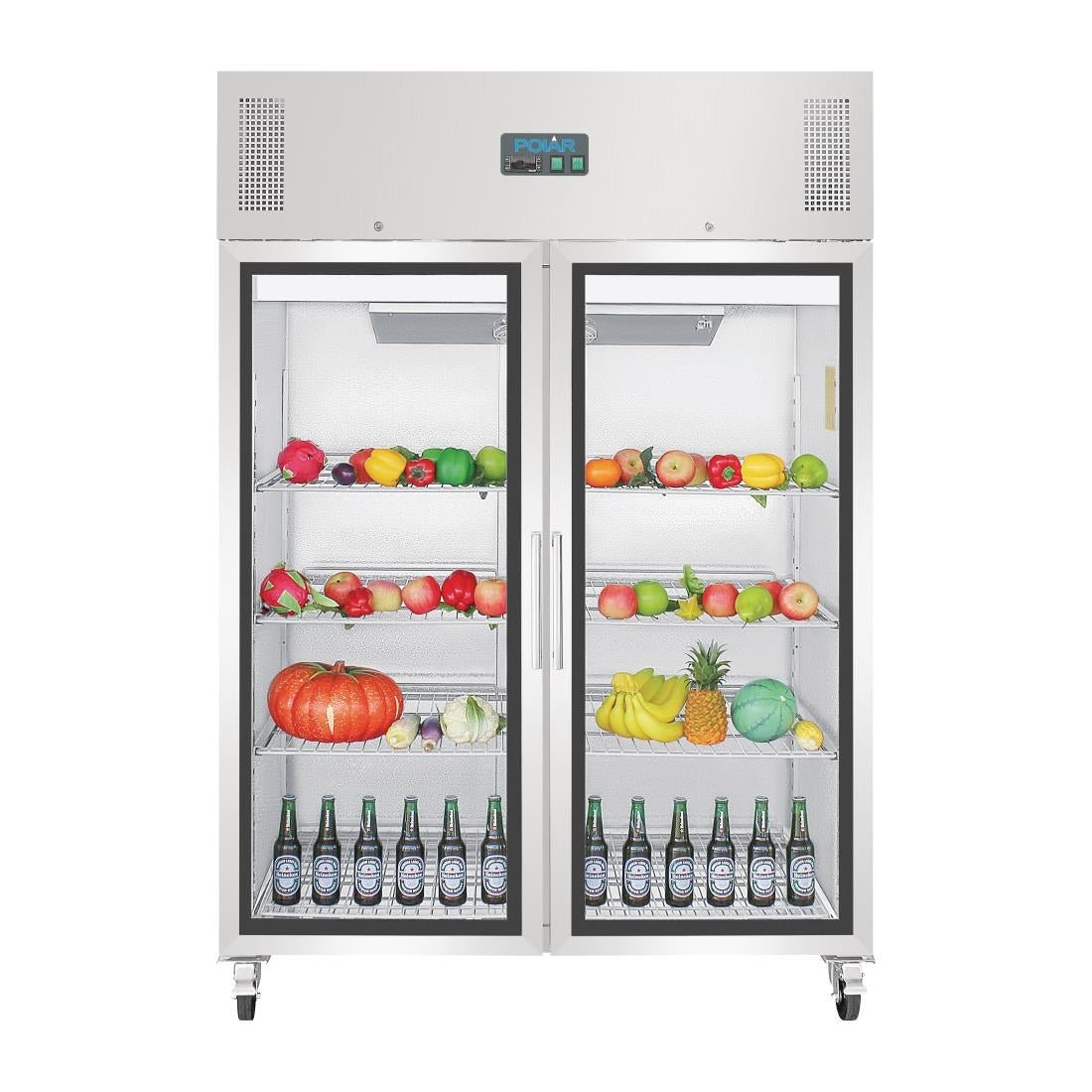 Polar G - Series Gastro Display Glass Door Fridge - 1200Ltr GH219 - A - Whisk Hospitality - GH219-A
