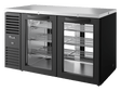 True Refrigeration Pass - Thru Bar Refrigerator Black Ext 2 Glass Swing Doors Front 2 Glass Swing Doors Rear - TBR60 - PTSZ1 - L - B - GG - GG - 2 - Whisk Hospitality - TBR60-PTSZ1-L-B-GG-GG-2