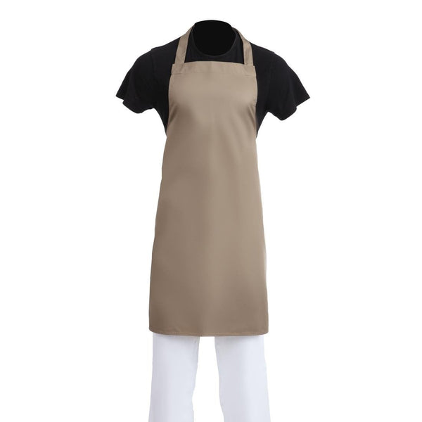 Whites Bib Apron Polycotton Tan B429 - Whisk Hospitality - B429