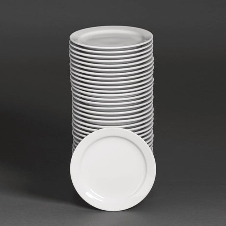 Sale Offer - Athena Hotelware Narrow Rimmed Plate - 16 1/2cm 6 1/2" (Box 36) S751 - Whisk Hospitality - S751