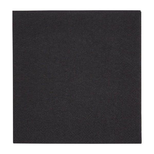 Fiesta Recyclable 24cm 2 ply 4 Fold Black Cocktail Napkin (Pack 4000) FE218 - Whisk Hospitality - FE218