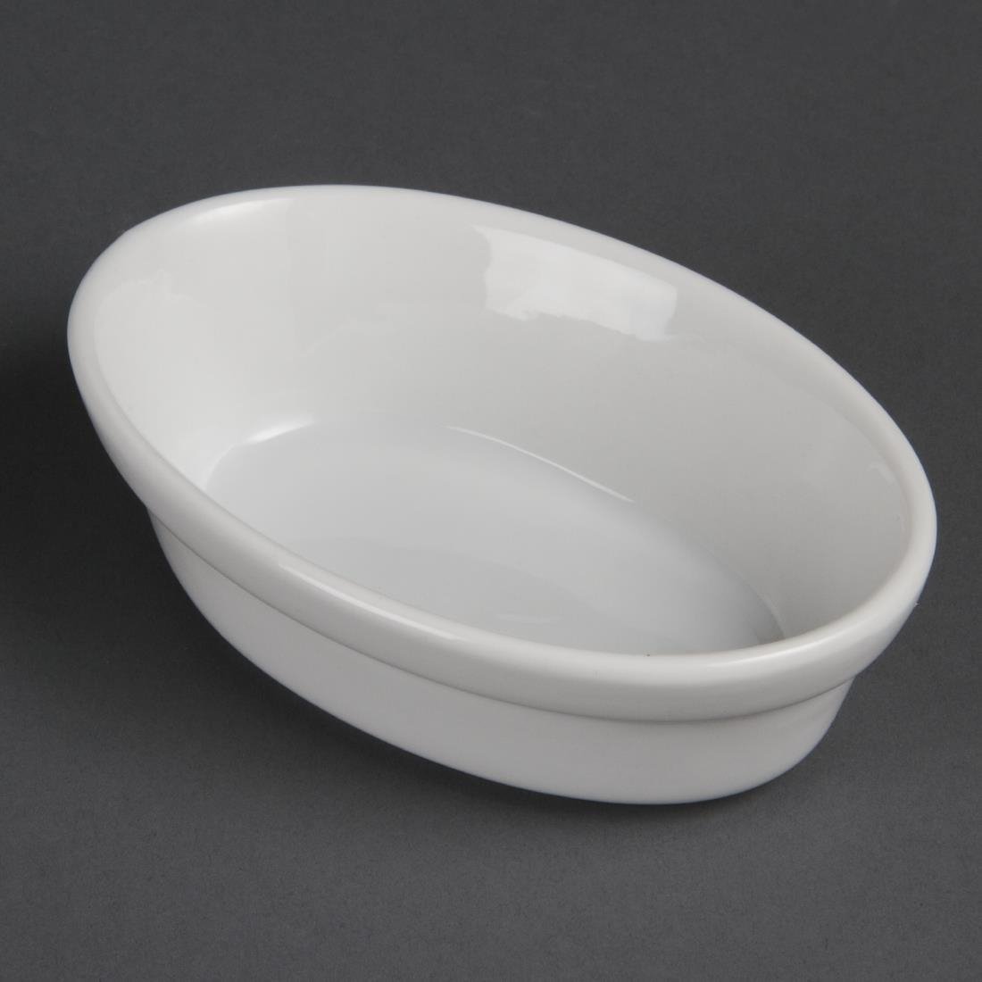 Olympia Whiteware Oval Pie Bowl - 44x145x104mm 1.7x5.7x4" (Box 6) DK806 - Whisk Hospitality - DK806