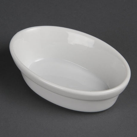Olympia Whiteware Oval Pie Bowl - 44x145x104mm 1.7x5.7x4" (Box 6) DK806 - Whisk Hospitality - DK806