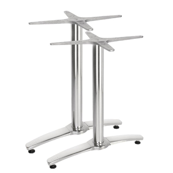 Bolero Aluminium Twin Leg Table Base GH985 - Whisk Hospitality - GH985