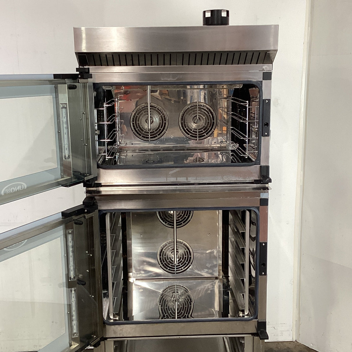 Unox XEFT - 06EU - ETRV Combi Oven + Unox XEFR - 04EUETRV Convection Oven with Unox Bakerlux XEKHT - HCEU Exhaust Hood - Whisk Hospitality - 912874