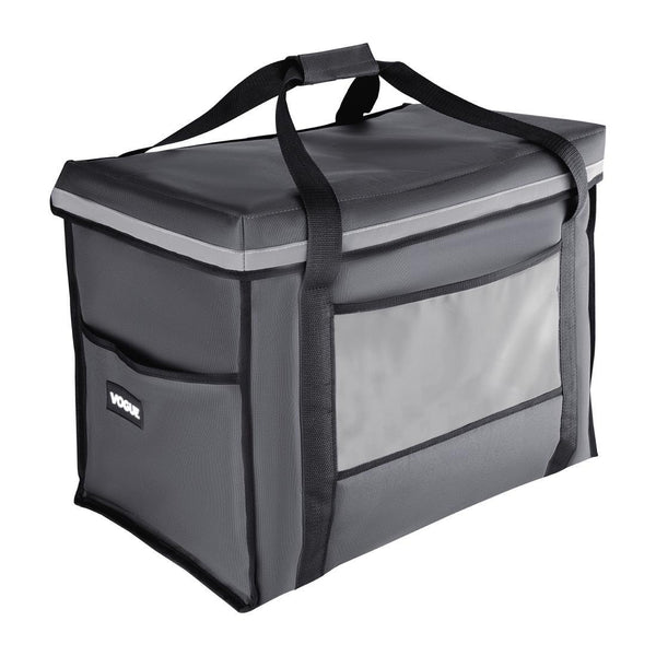 Vogue Insulated Folding Delivery Bag Grey - 540x360x430mm 21x14x17" FR226 - Whisk Hospitality - FR226