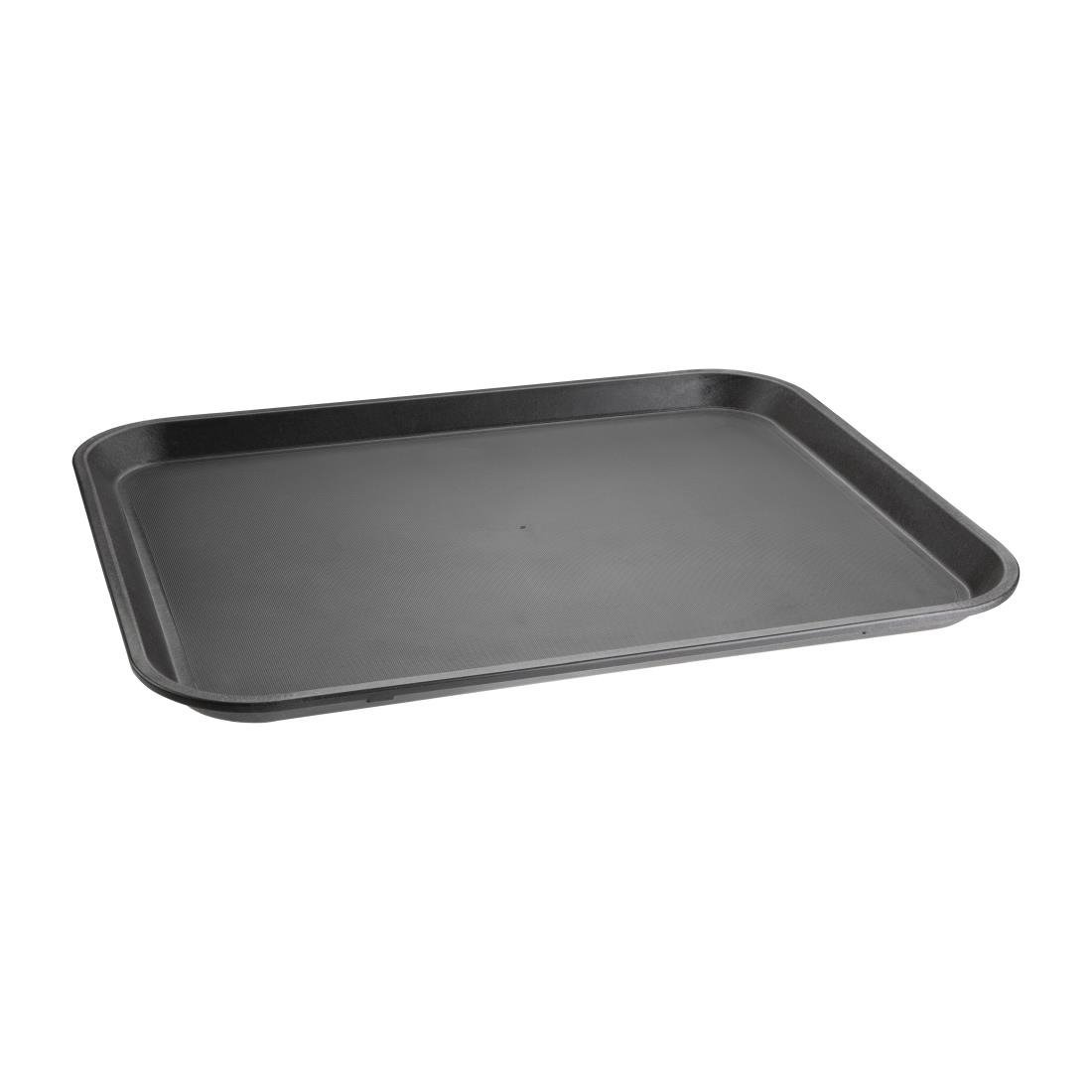 Olympia Kristallon Non - slip Tray Black - 410x305x20mm GM238 - Whisk Hospitality - GM238
