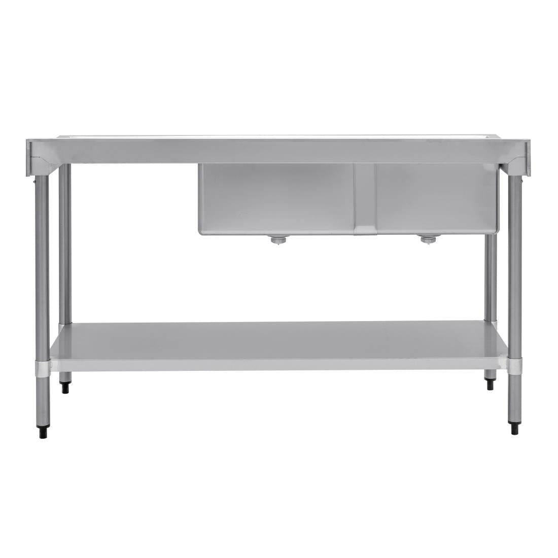 Vogue Double Bowl Sink R/H Drainer - 1500mm x 700mm (90mm Drain) HC916 - Whisk Hospitality - HC916