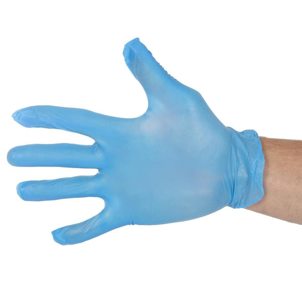 Hygiplas Vinyl Blue Powder Free Gloves - Size M (Pack 100) CF403 - M - Whisk Hospitality - CF403-M