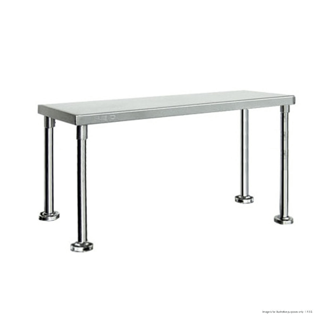 Single Tier 400mm Deep Workbench Overshelf 450mm High WBO1 - 1200 - 400 - Whisk Hospitality - WBO1-1200-400
