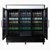 Bromic Upright Display Fridge 1980L - 3 Door - Flat Glass - Lightbox UC1980GDL - NR - Whisk Hospitality - UC1980GDL-NR