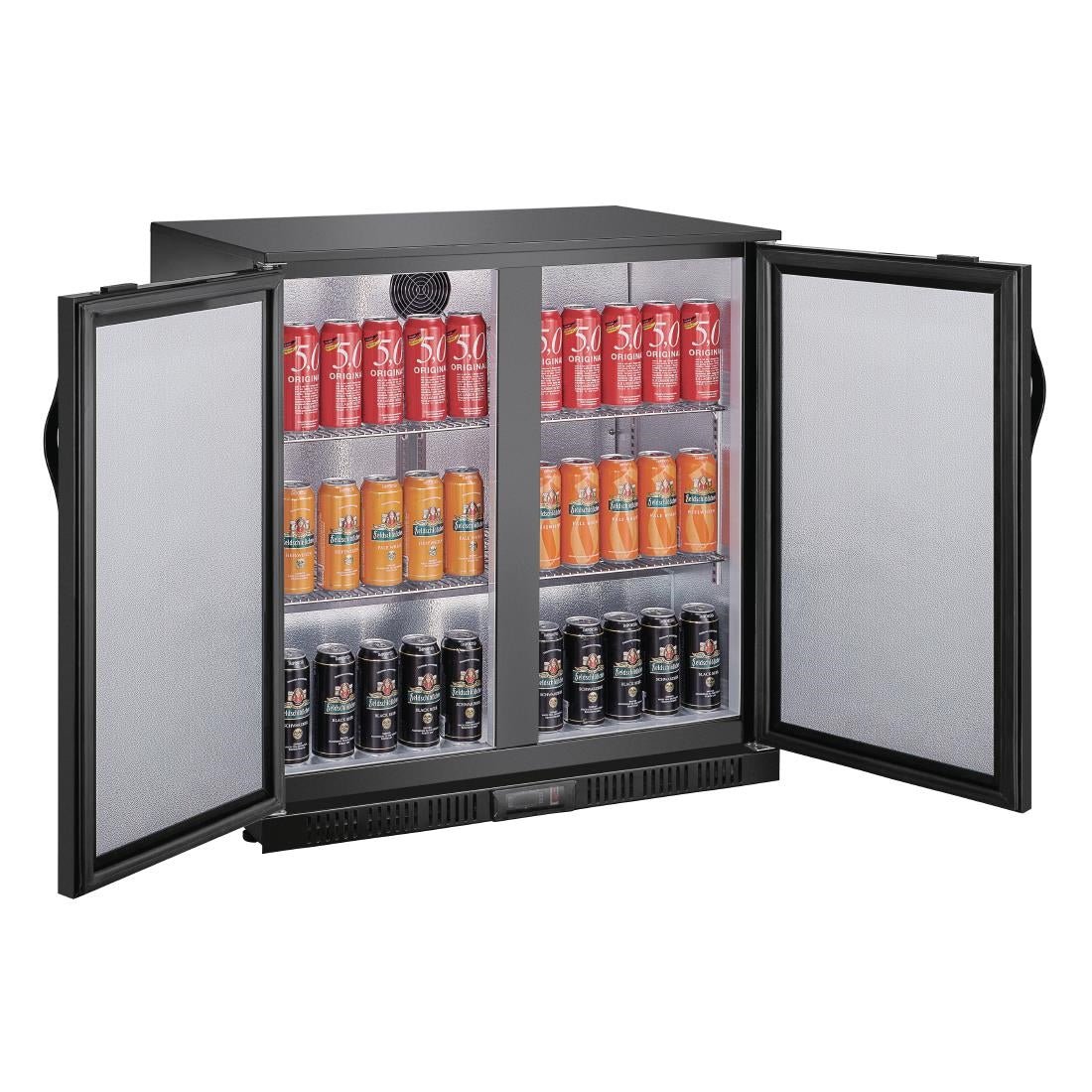 Polar G - Series Back Bar Cooler with Double Solid Hinged Doors Black - 850mm GE998 - A - Whisk Hospitality - GE998-A