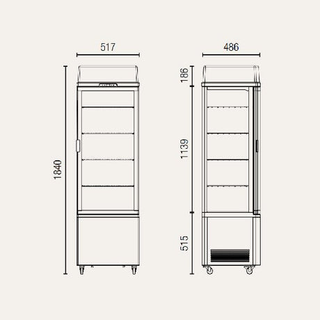 Exquisite Black Four Sided Glass Upright Display Fridge - CTD235 - Whisk Hospitality - CTD235-B