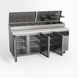 AG 3 Door Saladette Fridge €“ Fits 8 x 1/3 GN Trays SH3000 - 700 - Whisk Hospitality - SH3000-700