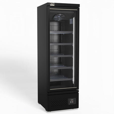 AG Supermarket Single Glass Door Upright Display Freezer - 450 Litre FSB450 - Whisk Hospitality - FSB450