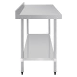 Vogue Table with Upstand St/St - 1800x700x900mm 70 3/4x27 1/2x35 1/2" GJ509 - Whisk Hospitality - GJ509