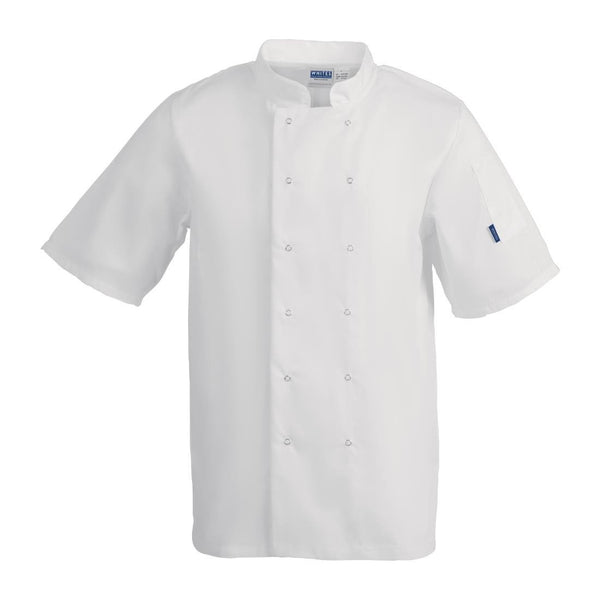 Whites Vegas Chefs Jacket Short Sleeve White Polycotton - Size M A211 - M - Whisk Hospitality - A211-M