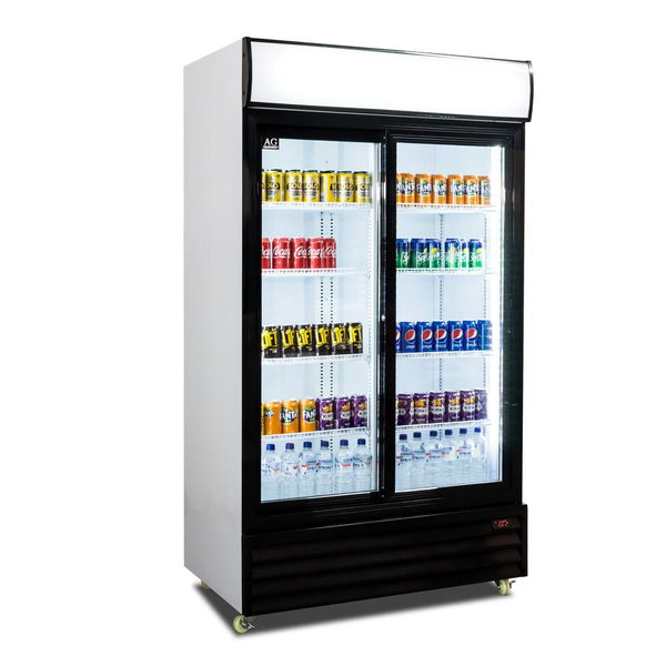 AG 1000L Double Sliding Door Upright Display Fridge - Glass Door CU1000TNG - SD - Whisk Hospitality - CU1000TNG-SD